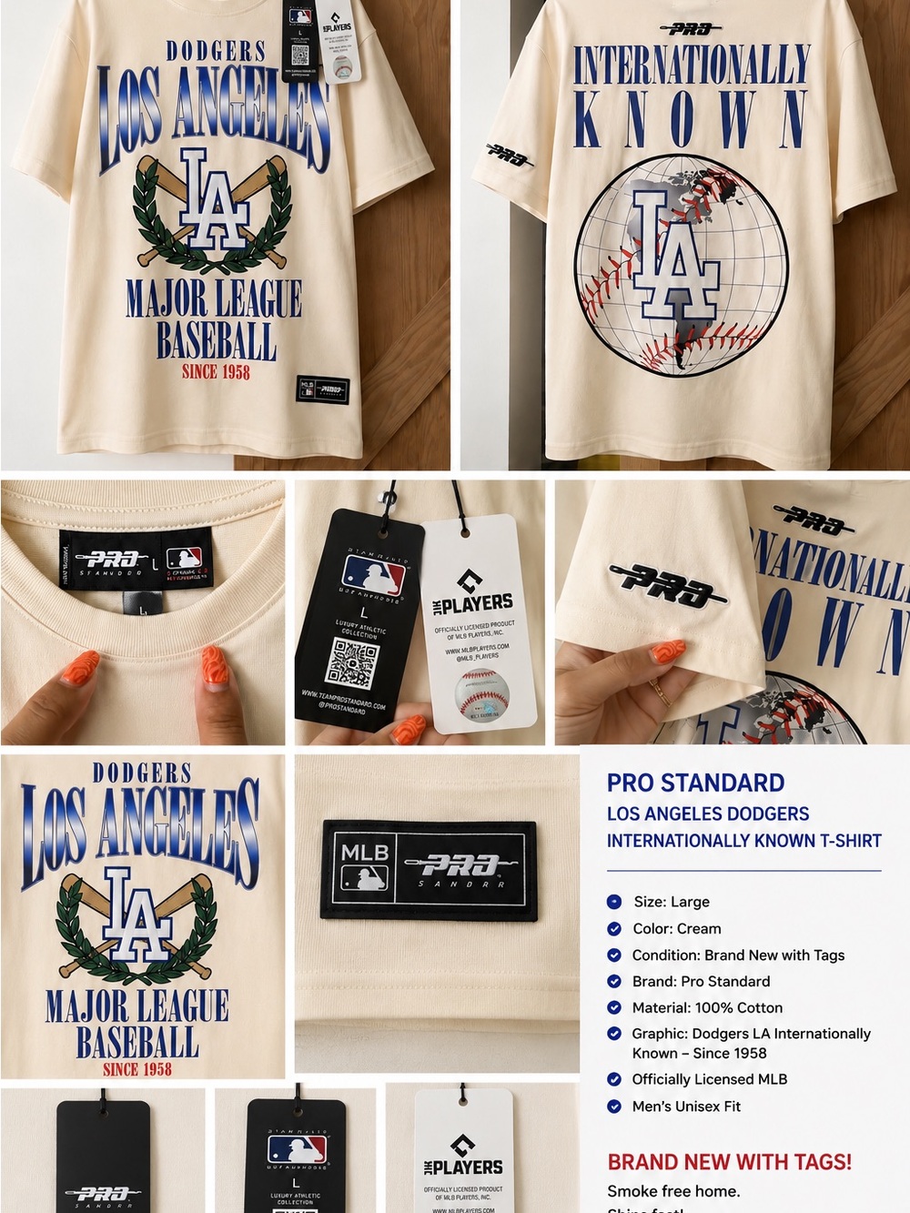 Pro Standard Los Angeles Dodgers Cream Short-Sleeve T-Shirt